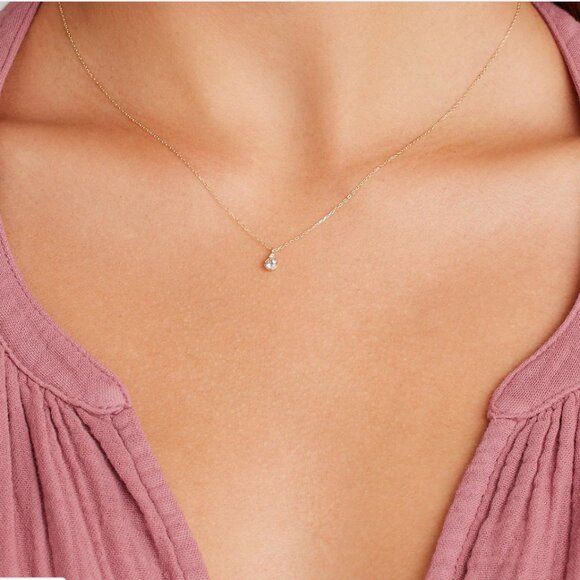 Gorjana 14K Aquamarine and Diamond Birthstone Necklace - Picture 4 of 7